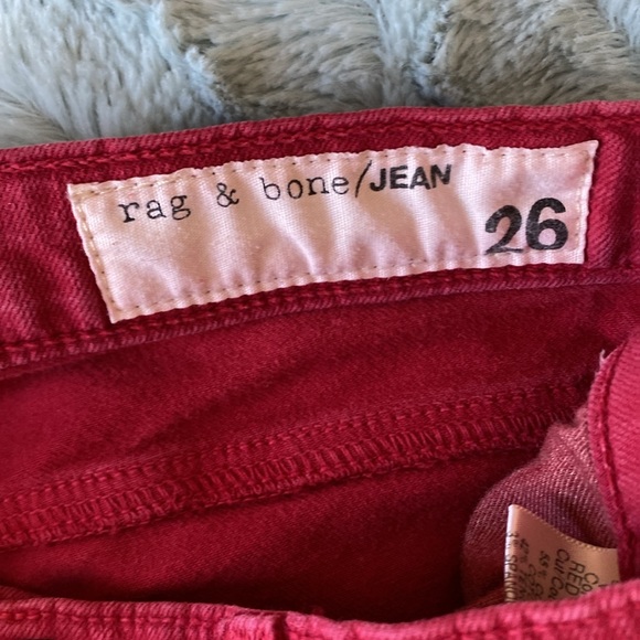 Rag & Bone red distressed skinny jeans sz 26 - Picture 4 of 10